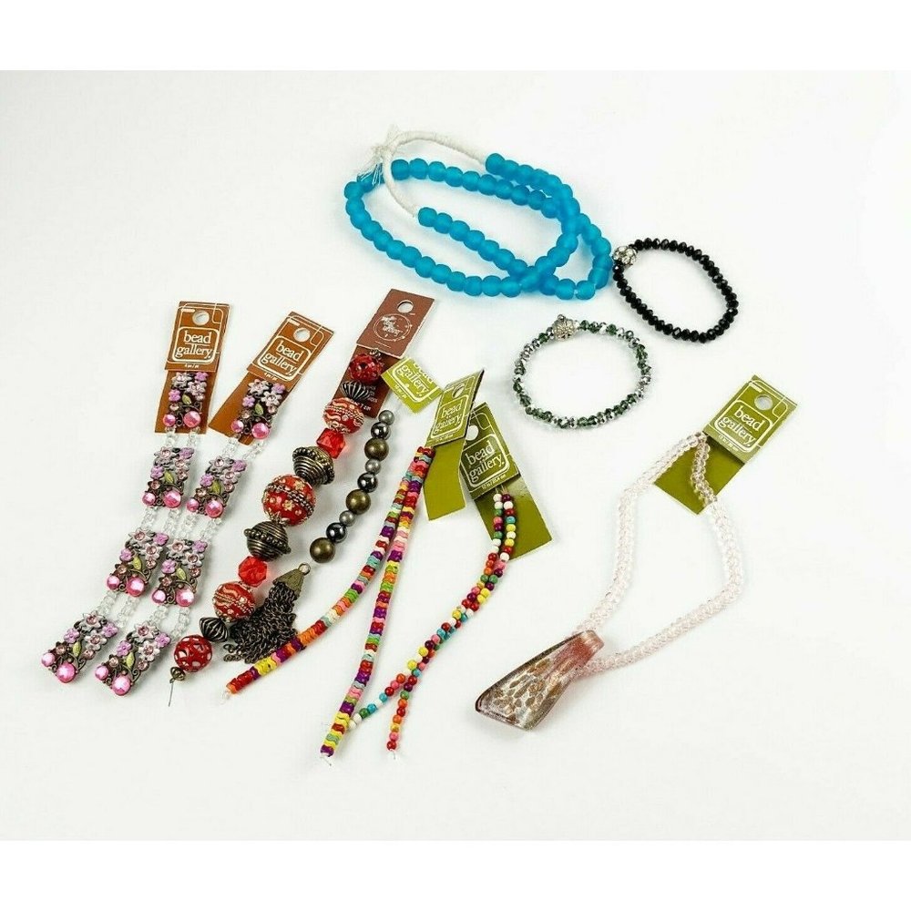 Bead Destash Bead Soup Ghana African Krobo Blue Recycled Glass Bracelet Links